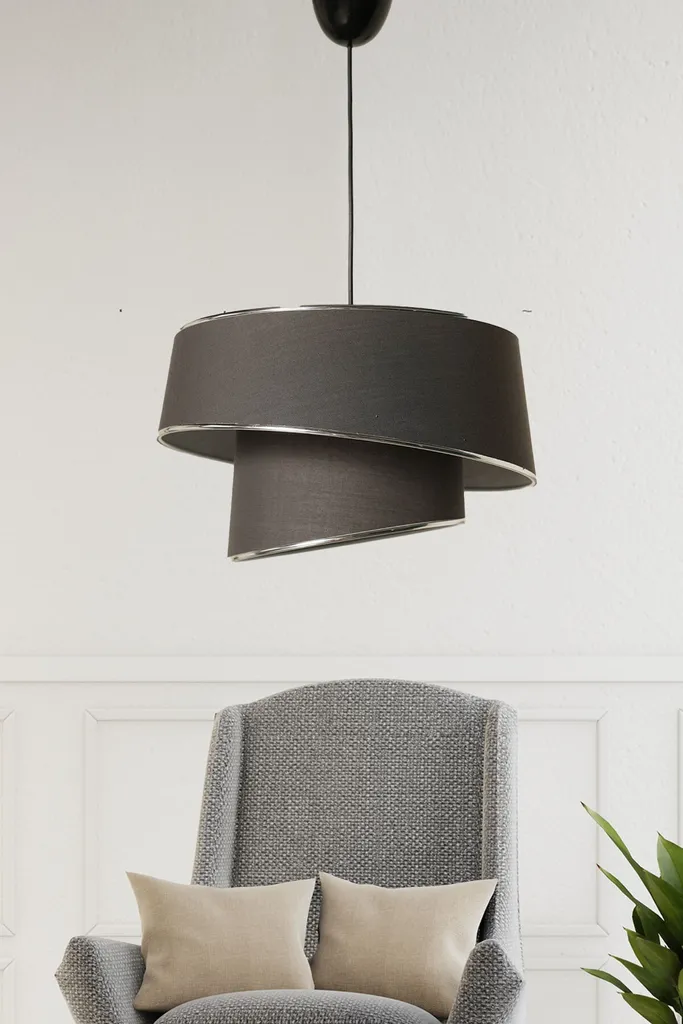 Lustre Opviq Barette Argent Anthracite en Métal, Suspension 32 x 70 cm