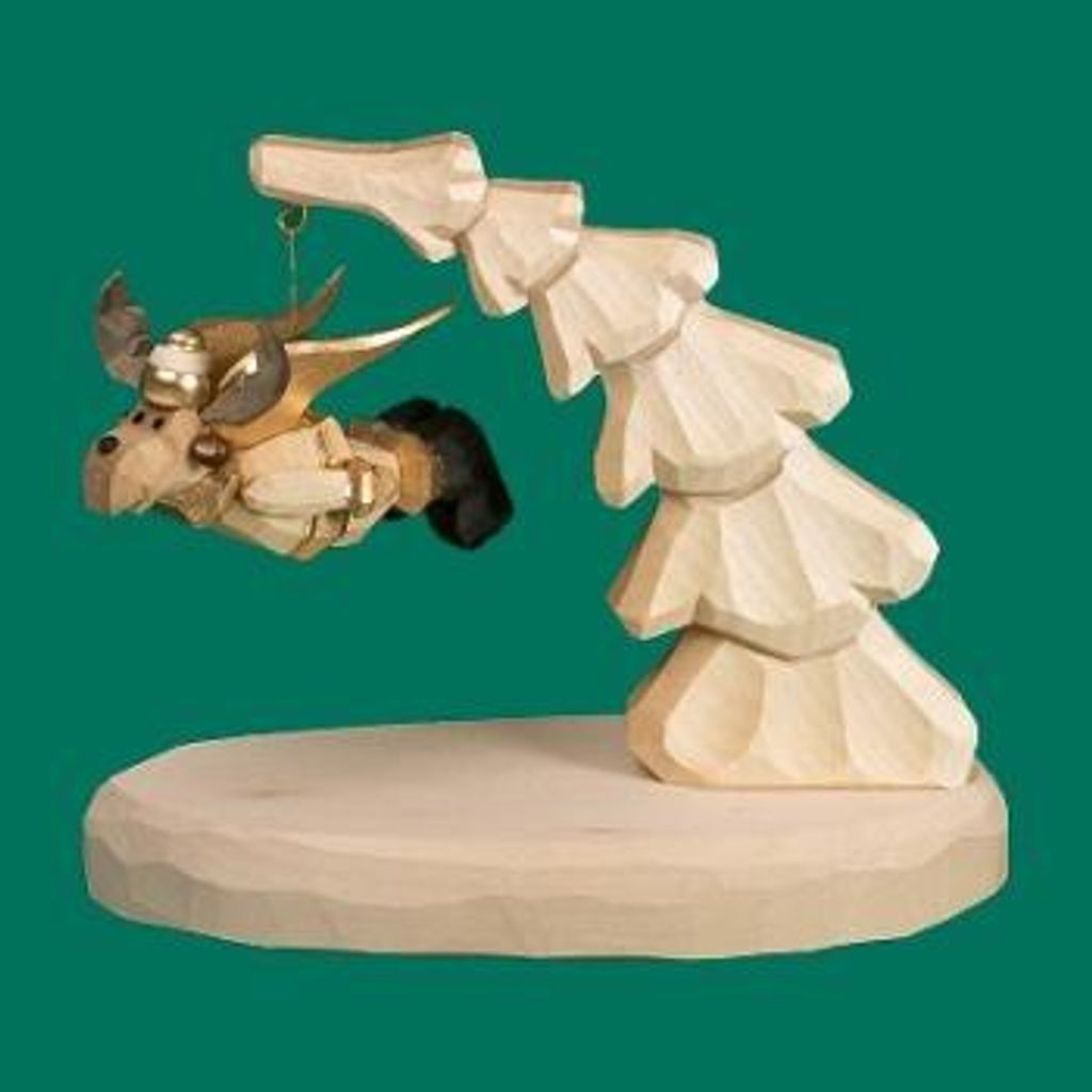 Holzfigur Schwebeelch Höhe 9cm NEU