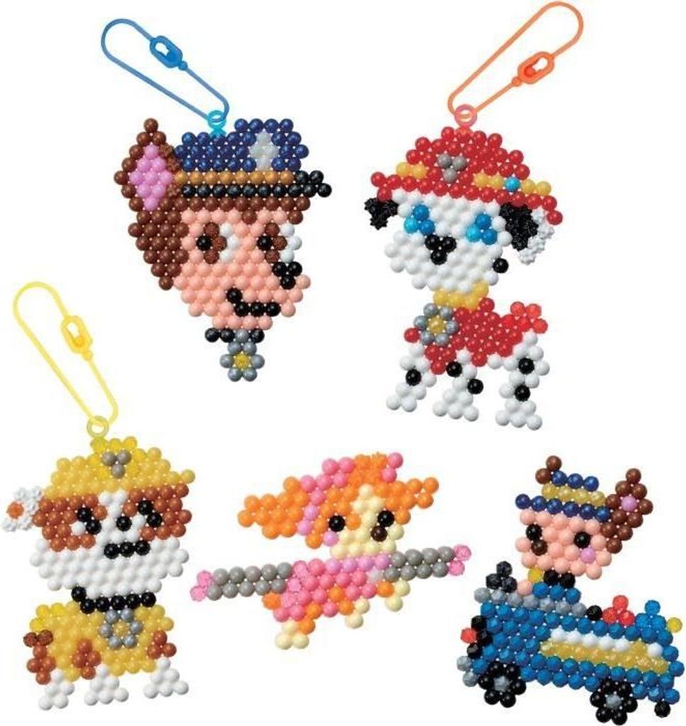 Aquabeads Mega Set Pat'Patrouille, 800 Perlen, Bastelset ab 4 Jahren, Inklusive Schlüsselanhänger