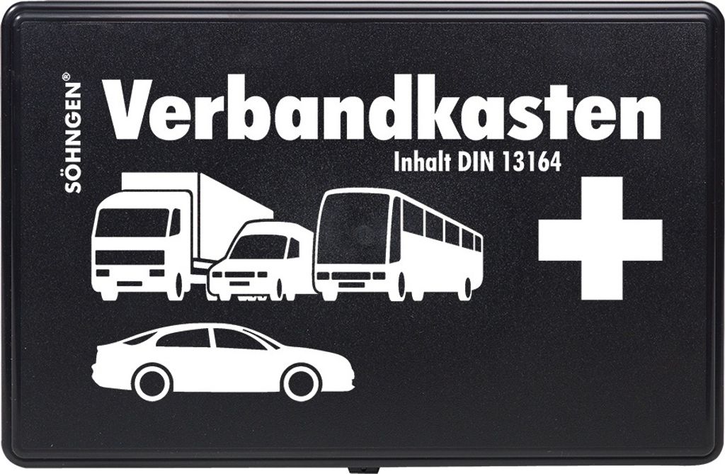 Verbandkasten DIN13164 für KFZ leer, KU, schwarz