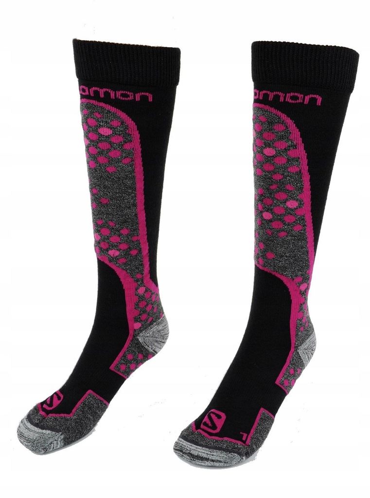 Salomon - Skisocken für Herren/Damen Unisex PP12801 (35,5 EU - 38 EU) (Schwarz/Pink)