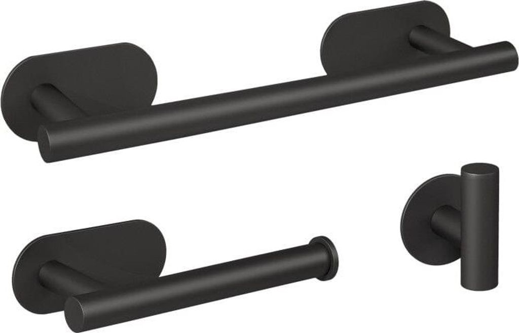 Bad-Accessoires-Set THOMAS 30 Schwarz matt