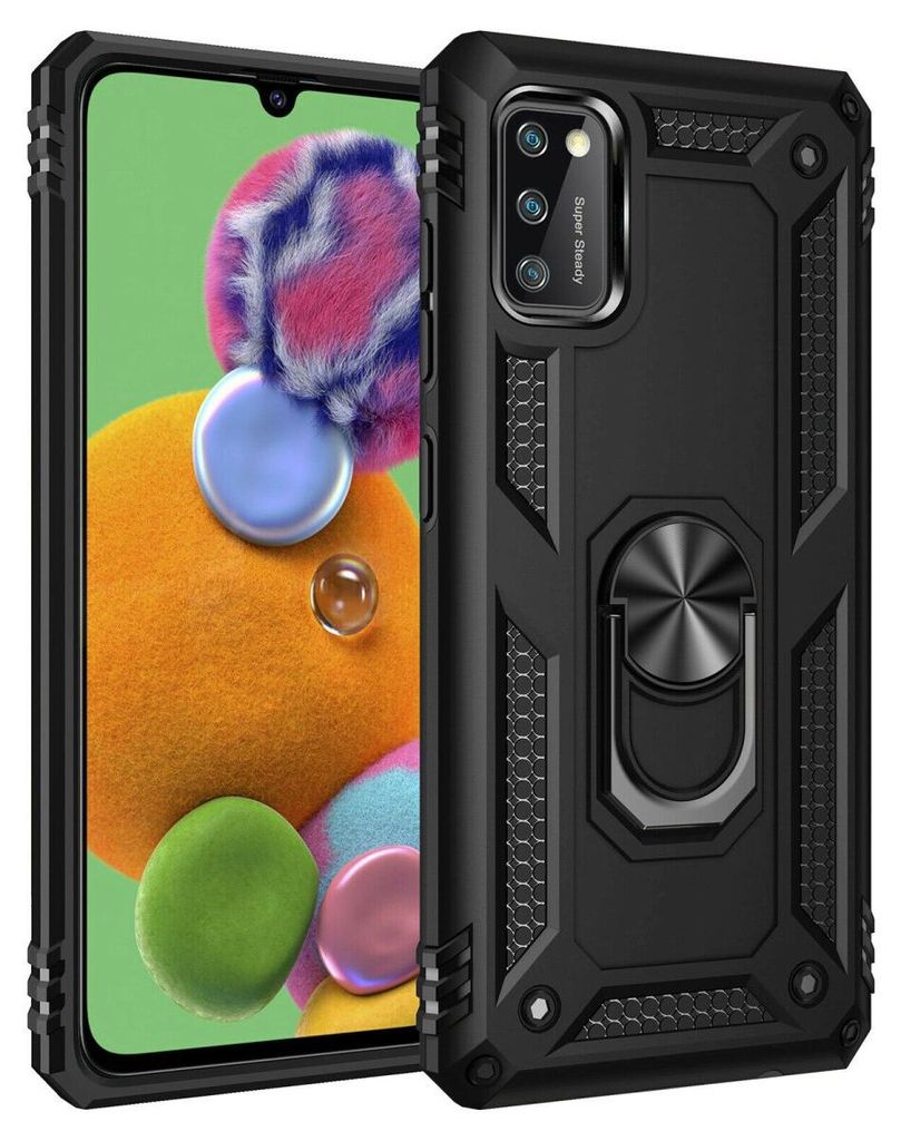 Slim Case mit 360 Grad Ring Ständer Schutzhülle Kickstand Handyhülle Magnetische Autohalterung kompatibel mit iPhone 13 Schwarz