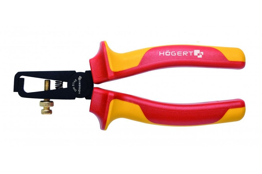 HÖGERT TECHNIK Abisolierzange 1000 V, 160 mm, VDE-, Cr-V-Stahl, 55-60 HRC, ideal für Arbeiten unter Spannung, robuste Konstruktion für Langlebig...