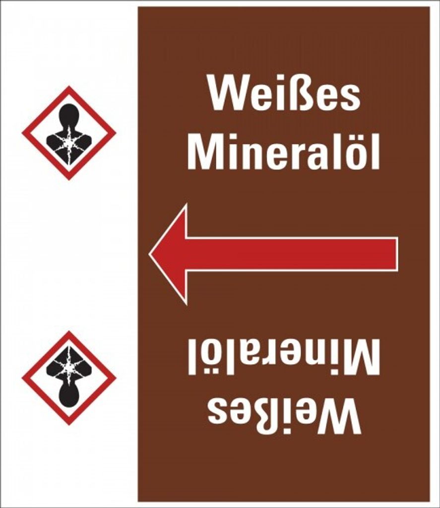 Dreifke Aufkleber/Rohrleitungsband Weißes Mineralöl, praxisbewährt, ab Ø 50m...