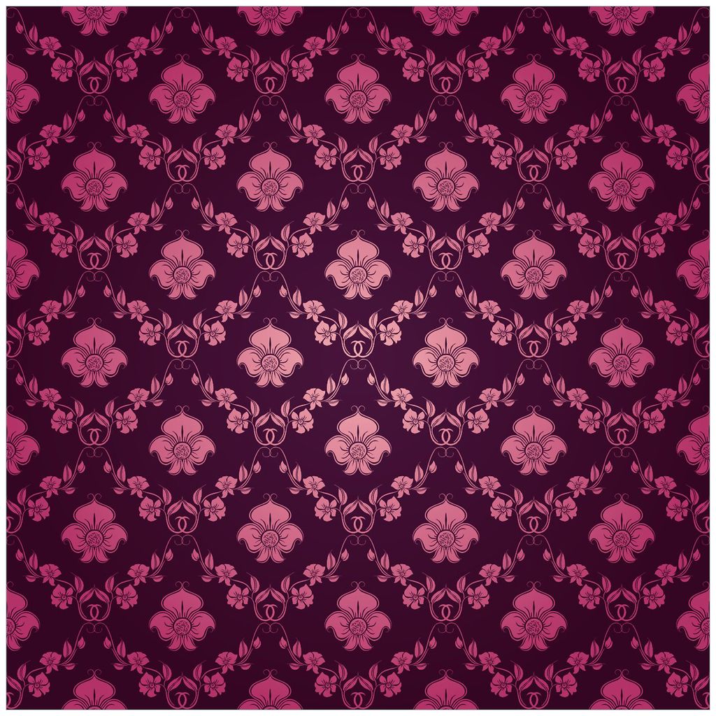 Wallario Magnet für Kühlschrank / Geschirrspüler, magnetisch haftende Folie - 60 x 60 cm, Motiv: Blumenmuster Damast in pink lila