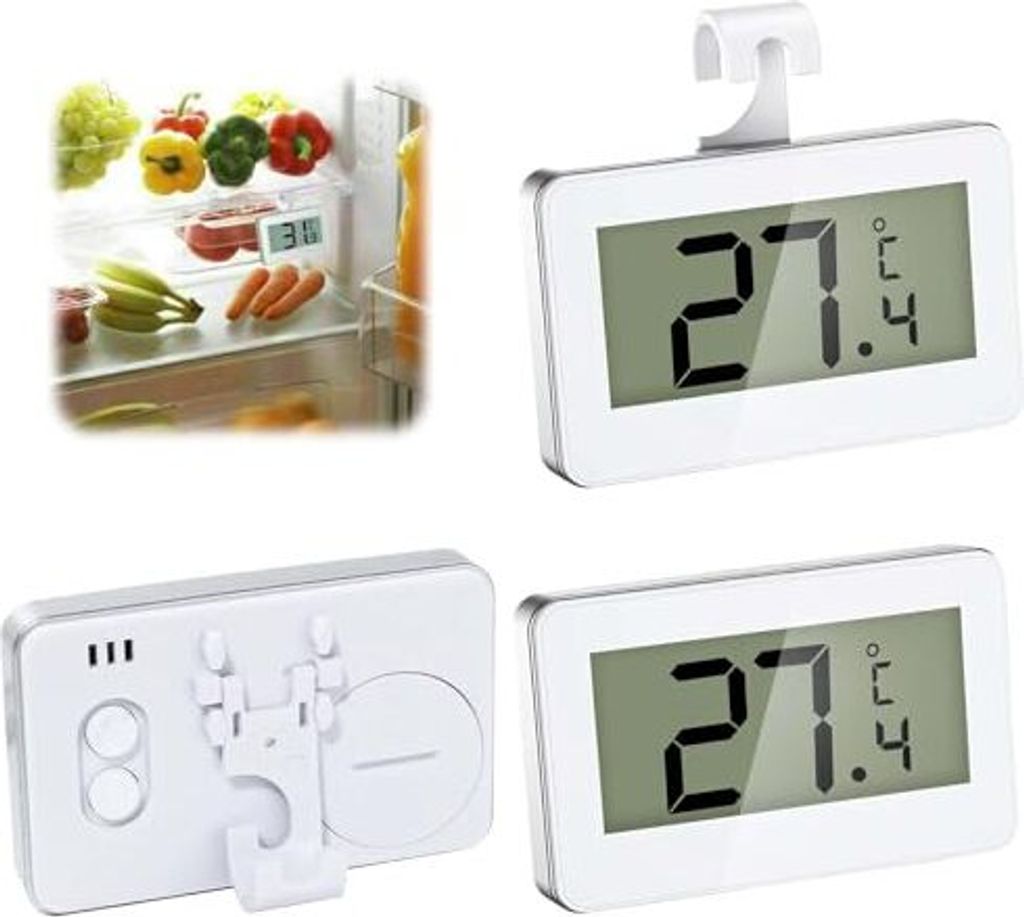 Pack 3 Kühlschrank-Thermometer, digitales Thermometer leicht zu lesendes LCD-Display, Gefrierschrank Frost Alarm, Restaurants, Küche