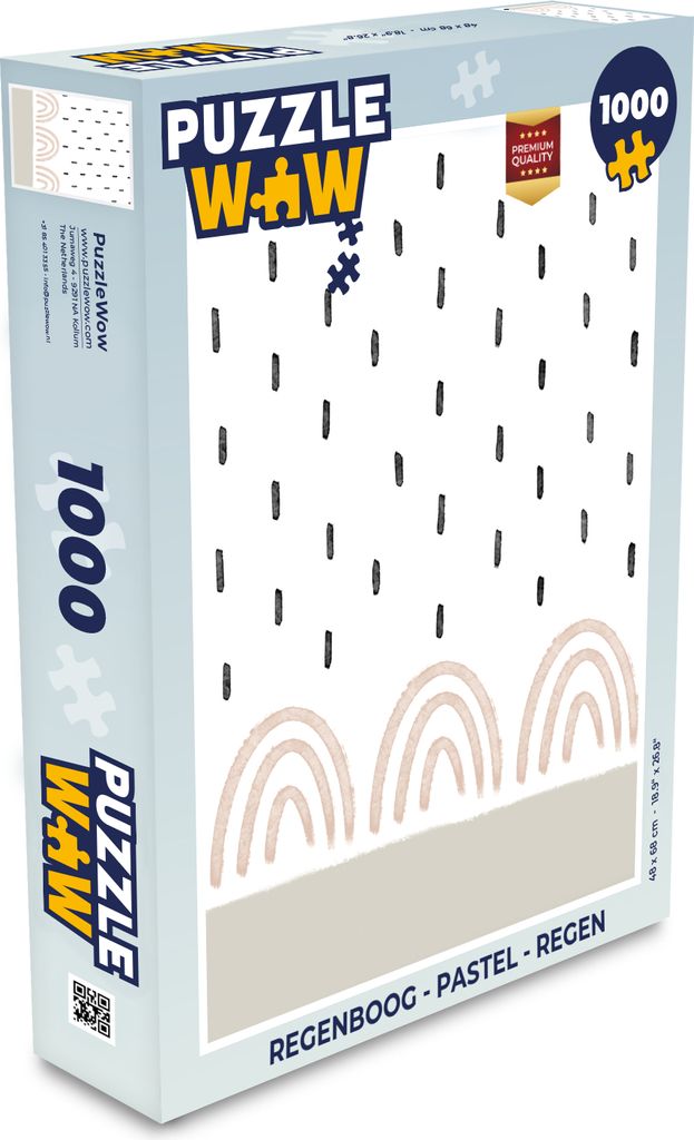 MuchoWow Puzzle 1000 Teile Regenbogen - Pastell - Regen - Spielzeug - Alt und Jung - Spiele - Puzzeln