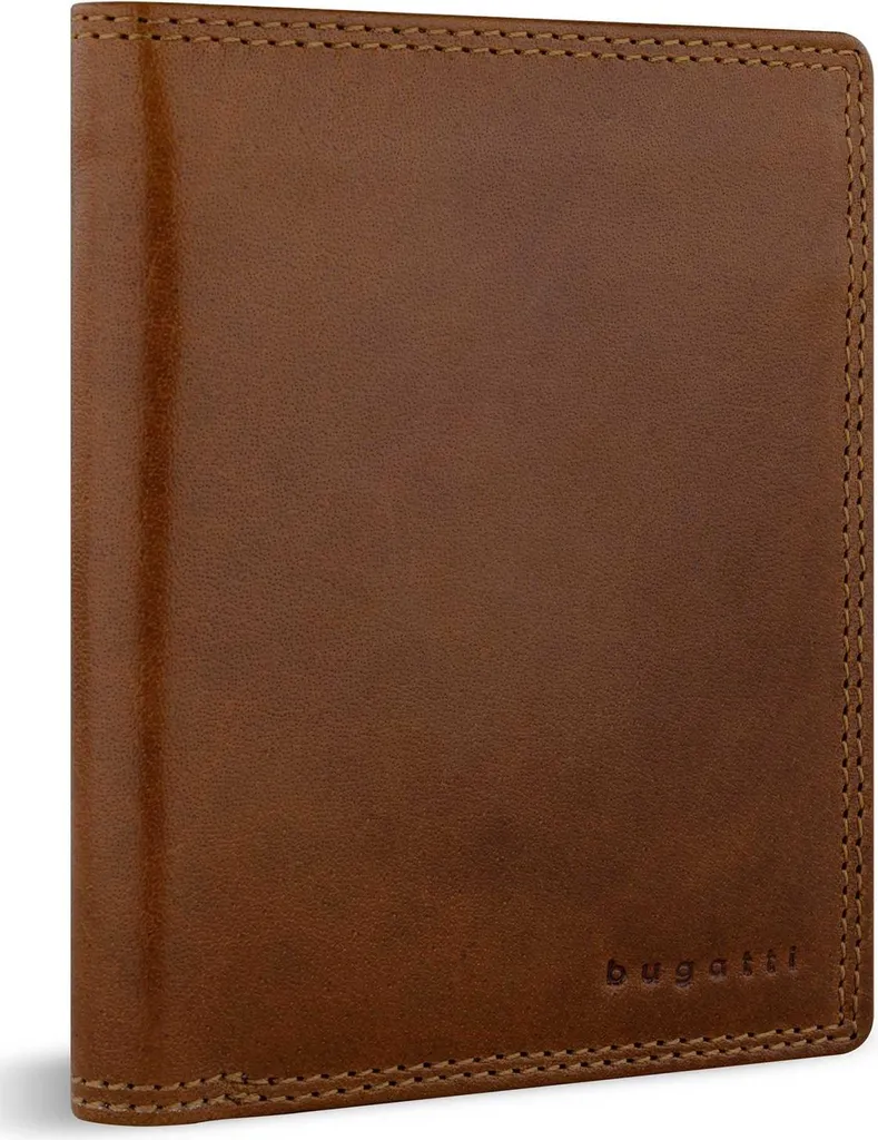 Portefeuille 8CC bugatti Savona en Cuir Cognac - Grand Format Vertical