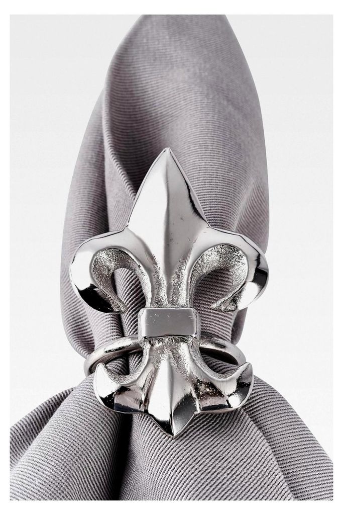 Serviettenringe 6er Set Lilie für Servietten - Serviettenhalter aus Aluminium Metall Silber - Tischdekoration für Dinner, Hochzeit, Weihnachten -...