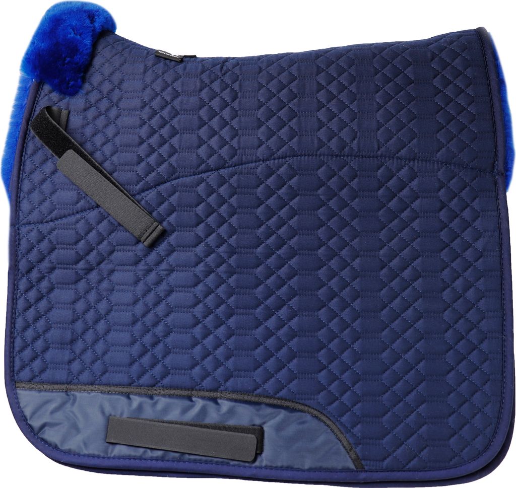 Engel Reitsport Lammfell Schabracke SCHABRA1 Fellrand vorne Fell in Sattellage D (Dressur) Marine Marine