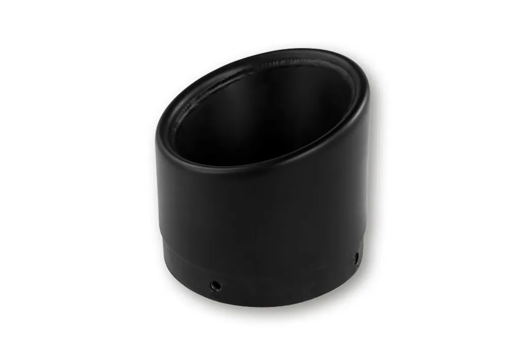 Embout biseauté IXIL Slashed noir 112mm en acier inoxydable moto
