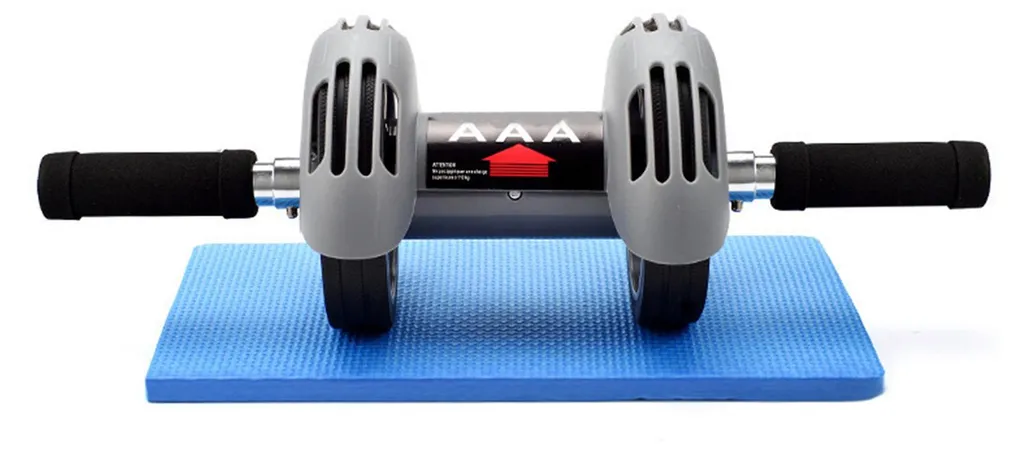 Rouleau abdominal à rebond automatique gris pour entraînement fitness