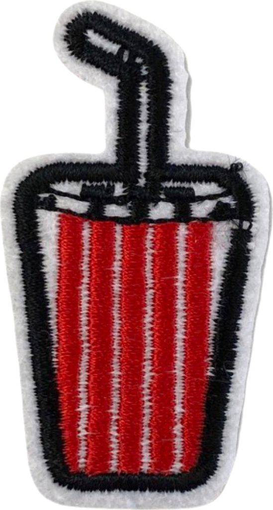 Milchshake-Cup-Strohhalm-Emblem-Aufnäher zum Aufbügeln