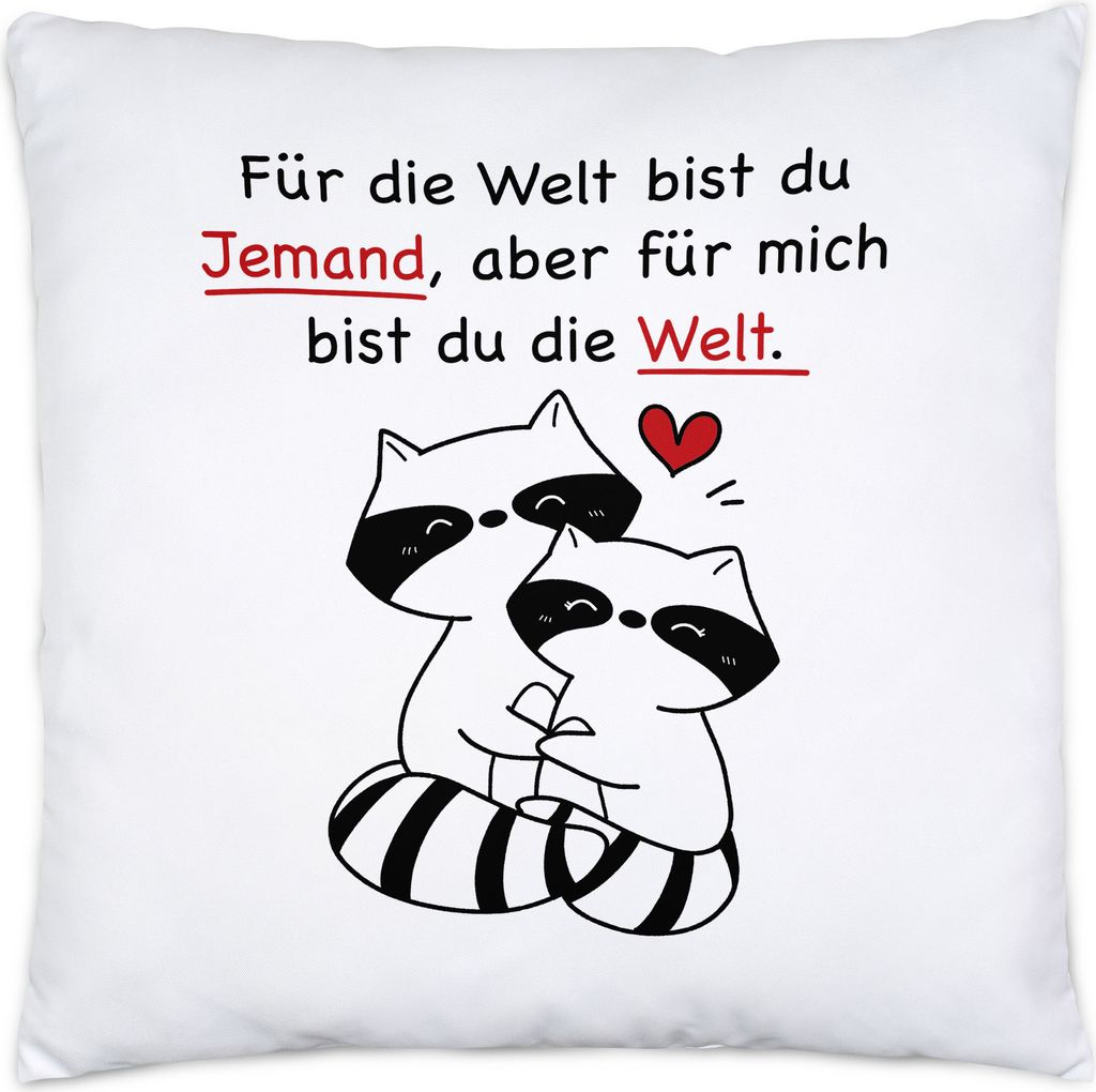 Für Die Welt Bist Du Jemand Aber Für Mich Bist Du Die Welt Kissen Gedicht Liebling Liebe Lieblingsmensch Katze