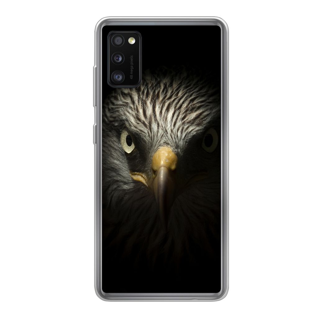 MuchoWow Handyhülle Schutzhülle Hülle für Samsung Galaxy A41 Vogel - Adler - Raubvögel - Auge - Schnabel - Licht Silikon Softcase Handy Hül...