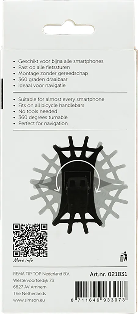 Simson Porta Telefono Silicone Bici Universale - Supporto Anti-Vibrazione