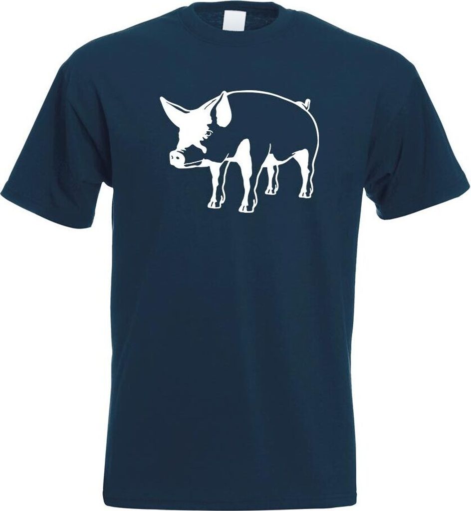 Kiwistar - T-Shirt - Navy - Schwein Motiv 5 - Sau - Baby Herren Funshirt Bedruckt Design Sprüche Spruch Motive - mit Motiv Bedruckt - Funshirt Des...