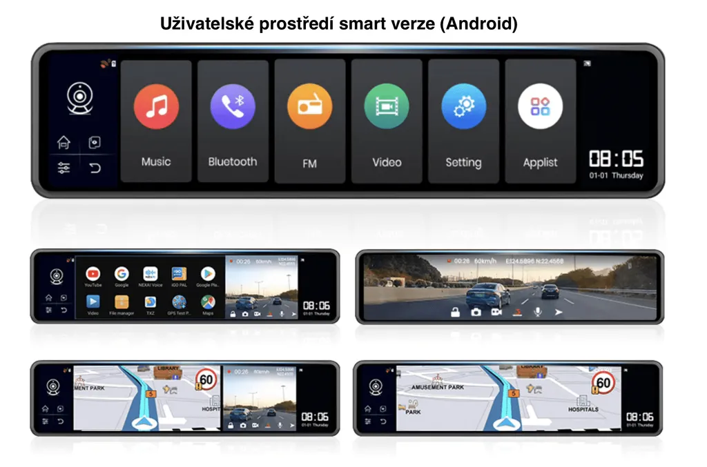 Caméra Voiture Junsun FULLHD : Miroir Android, GPS, WIFI, Bluetooth