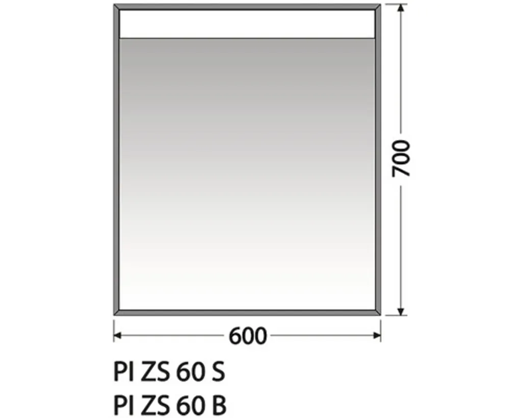 Miroir de salle de bains pour maquillage et rasage 60x70 avec cadre noir