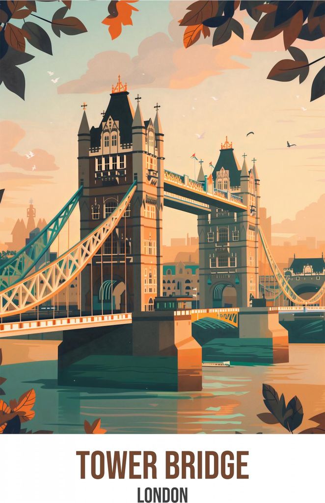 Plakat 15x20cm Tower Bridge, London