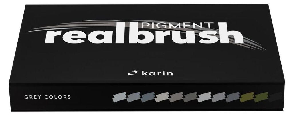 Karin Realbrush Pigment Marker Grau Set - 12 Stück Brush Pens