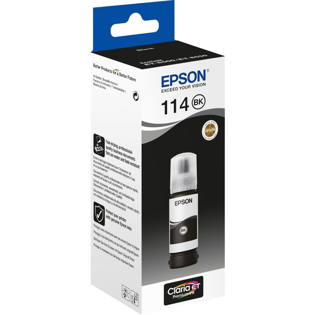 Epson EcoTank Pigment schwarz T 114 70 ml               T Produktbild 