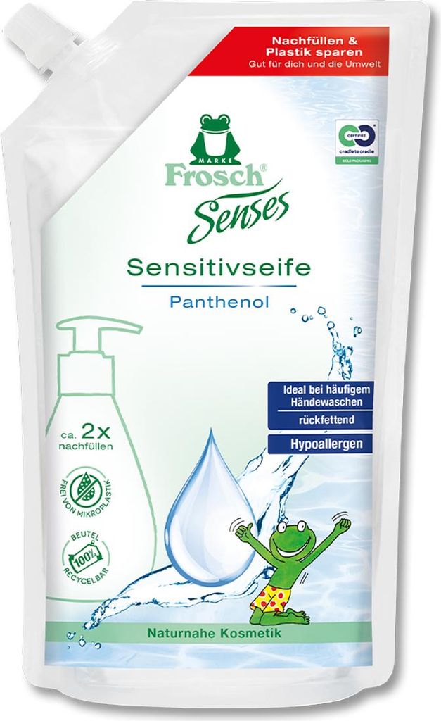 Frosch Sensitiv Seife 500 ml - Haut - Flüssigseife - Nachfüllbeutel - Reinigend - Feuchtigkeitsspendend - Schutz - 500 ml - 1 Stück(e)