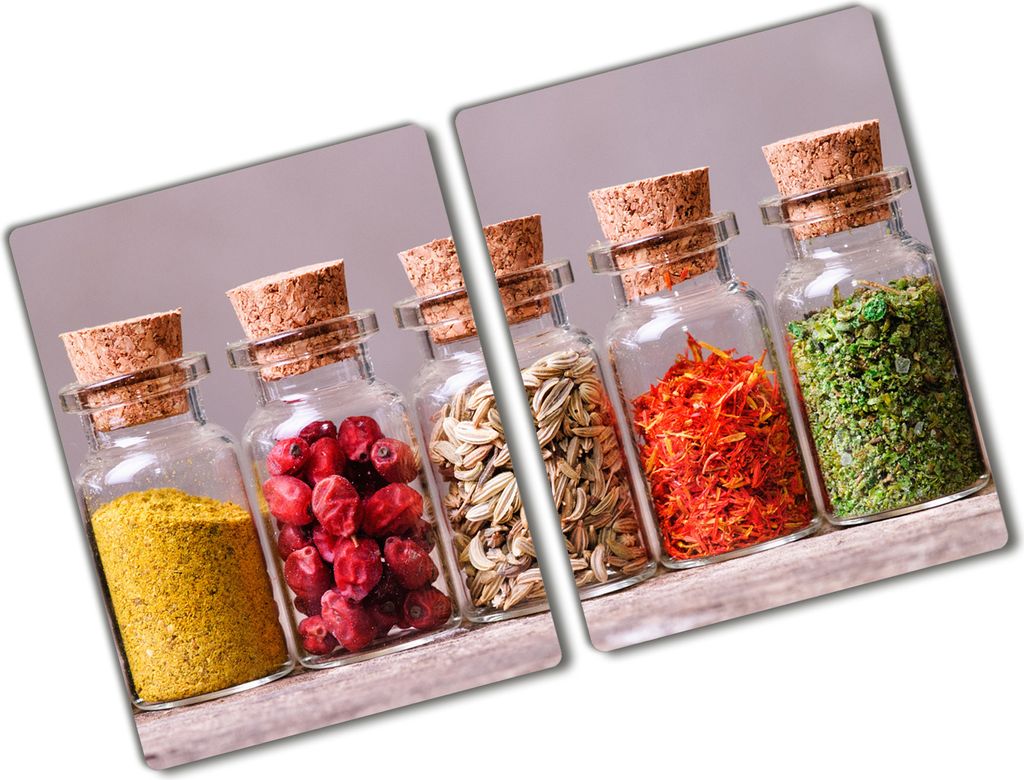 Tulup Glas Herdabdeckplatte - 2x40x52 cm - Glaskeramikkochfeld-Abdeckung Spritzschutz Glasabdeckplatte Kochplattenabdeckung und Schneidebrett - Zwe...