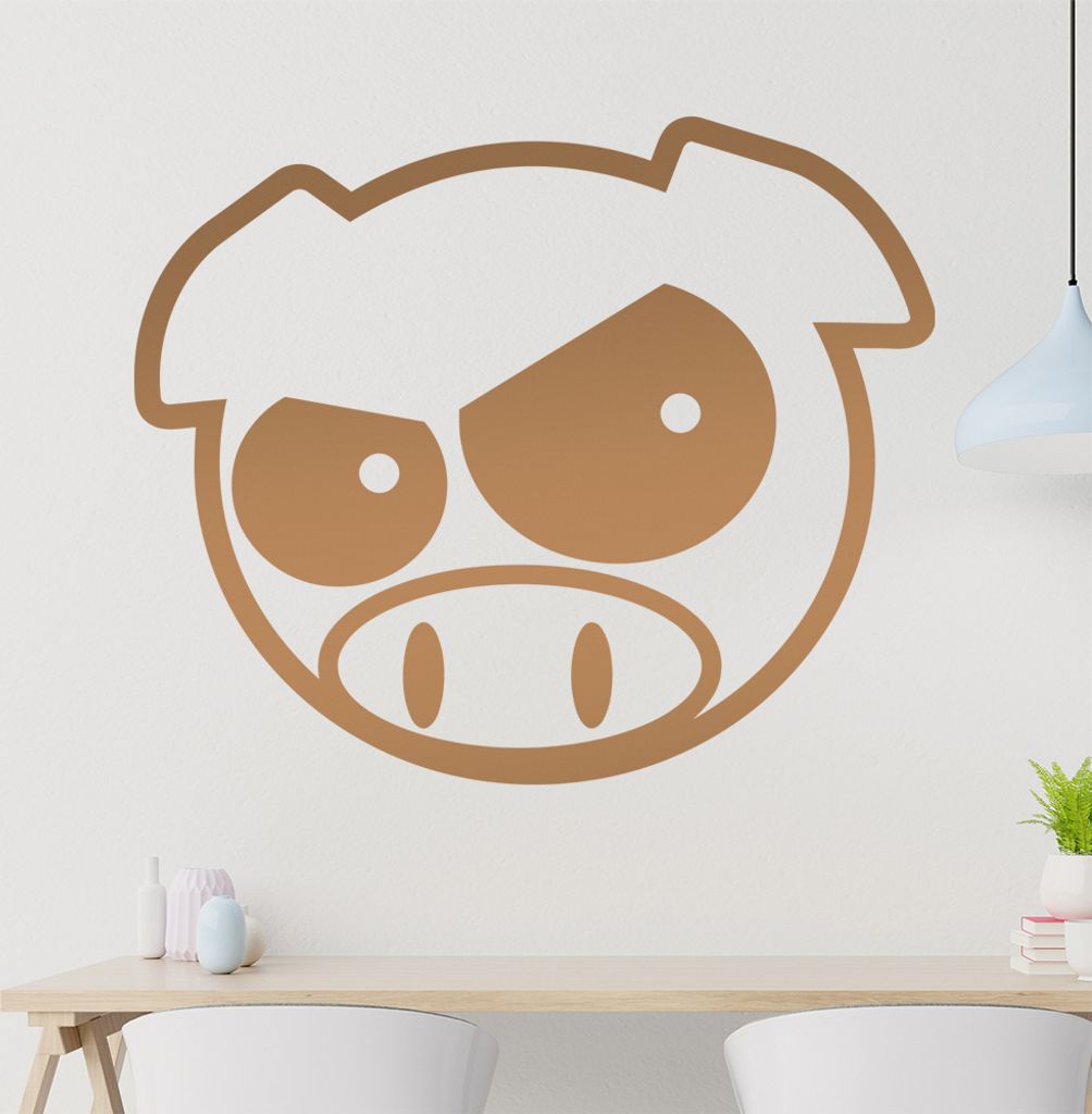 Schwein Wandtattoo in 6 Größen - Wandaufkleber Wall Sticker - Dekoration, Küche, Wohnzimmer, Schlafzimmer, Badezimmer