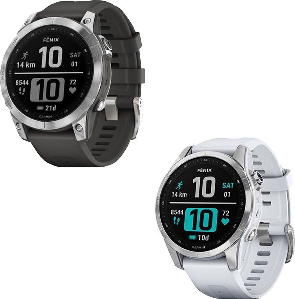 Garmin Fenix 7S Edelstahl Weiss