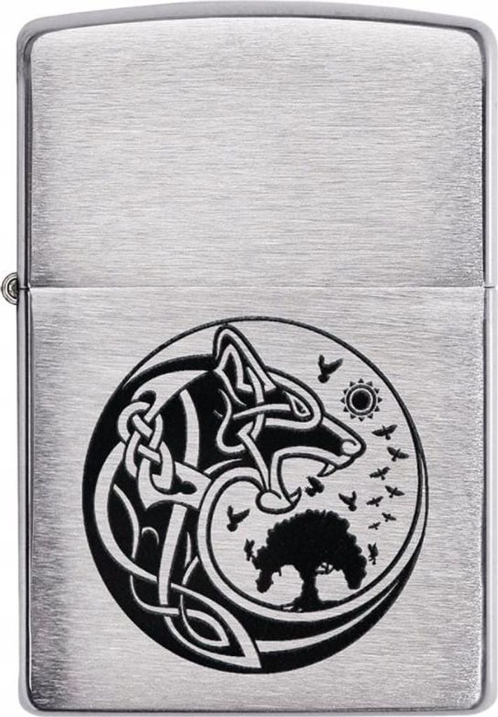 Zippo Benzinfeuerzeug Viking Design - Windfest, Zeitloser Stil, Hochwertig, Lebenslange Zuverlässigkeit