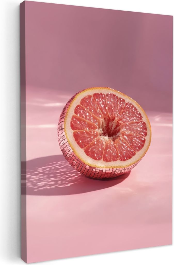 Leinwand Bilder 20x30 cm - Disco - Grapefruit - Rosa, Wandbilder, Wanddeko Wohnzimmer, Bild
