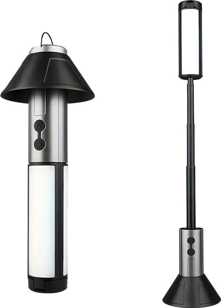 Lampe flash télescopique camping 3000mAh Type-C ajustable 270° grise