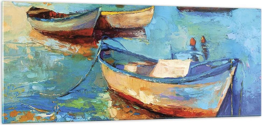 Bilder auf glas - Einteilig - £ódŸ Hafen Bunt - 100x40cm - Glasbilder - Wandbilder - Bilder - zum Aufhängen bereit - Wanddekoration aus Glas - ...