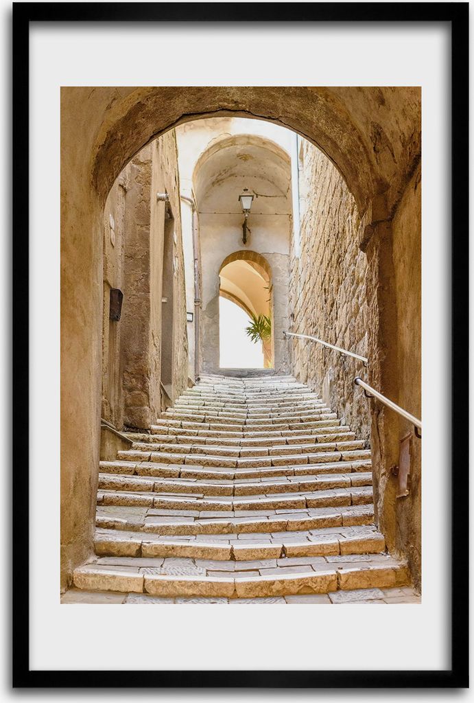 Bild - Bilderrahmen - 40 cm x 60 cm - MDF - Rahmen - Wandkunst - Schmale Straßen