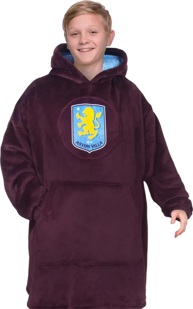 Fini le Froid avec la Couverture à Capuche Aston Villa FC Enfant 6-10 Ans