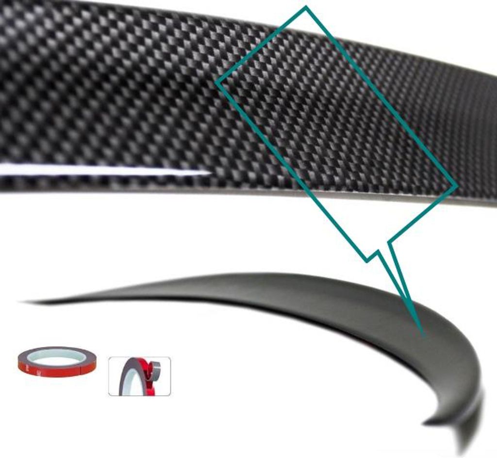 Heckspoiler Heckspoilerlippe Carbon hochglanz Optik + 3M passend für BMW F10