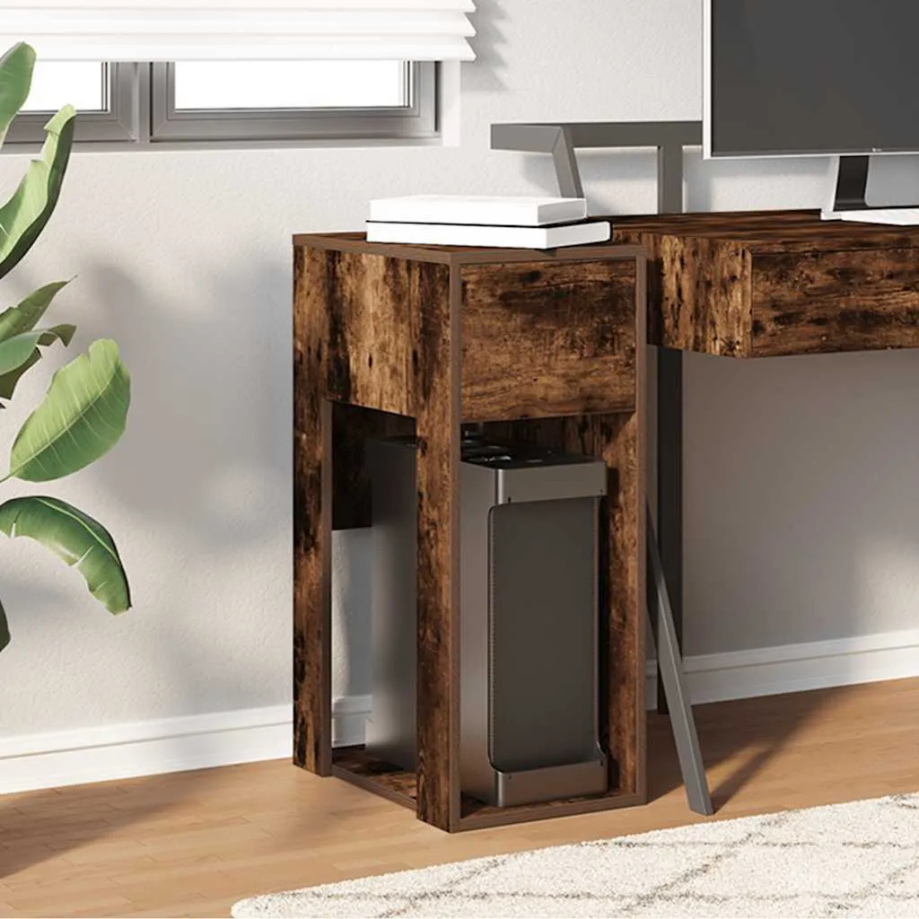 Mobiletto PC Rovere Fumé 30x44x74 cm: Stile e Organizzazione Ufficio - 3