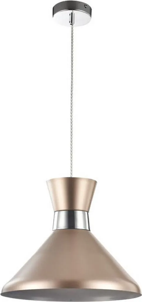Suspension design champagne et argent réglable en hauteur Ø 33,5 cm