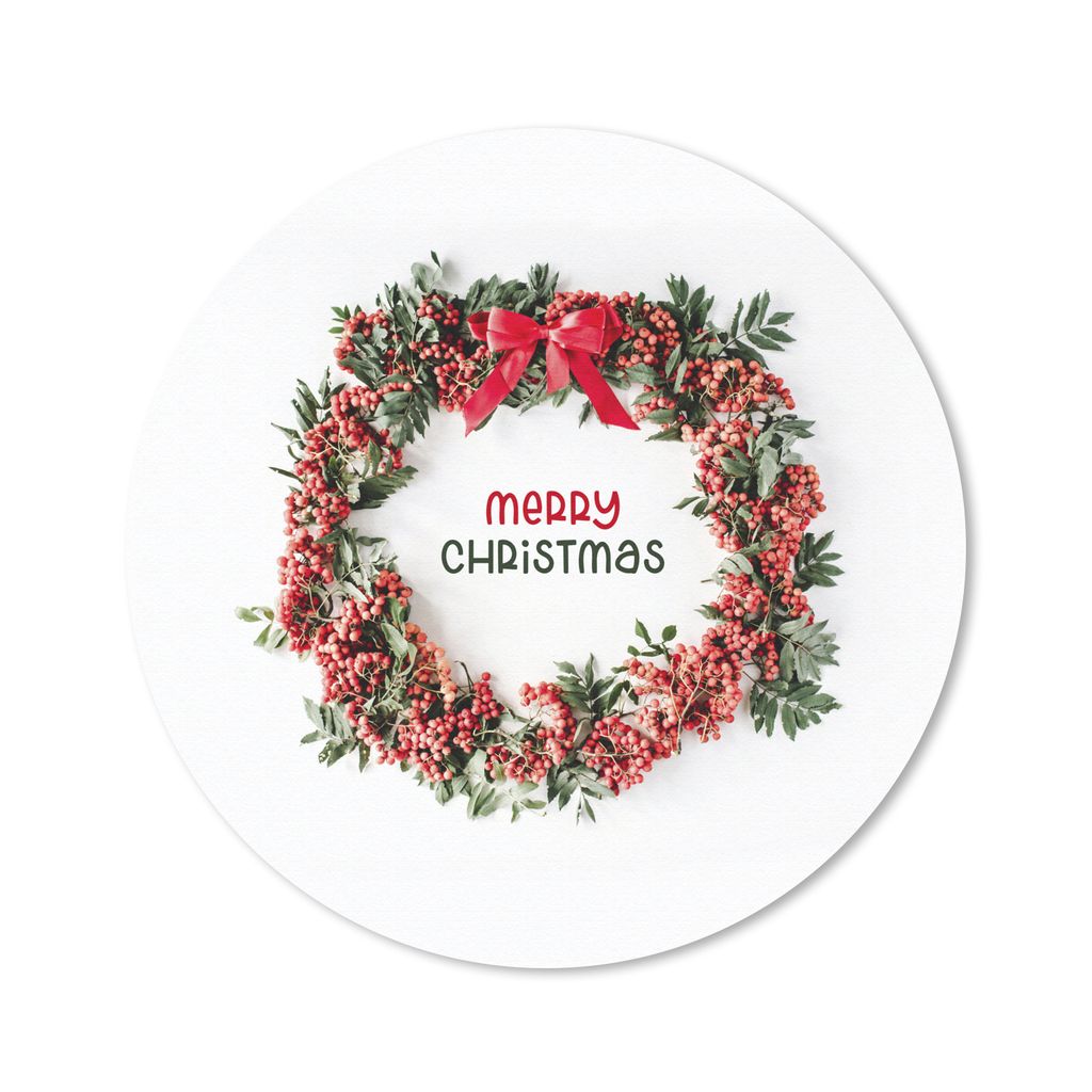 MuchoWow Mauspad Mousepad Winter - Kranz - Mistelzweig 30x30 cm - Mousepads - Maus Mat - Pad - Mausunterlage - Tischunterlage - Schreibtischmatten