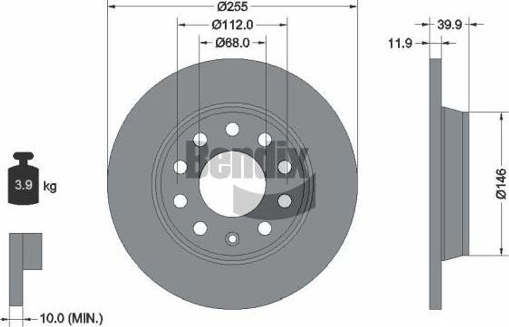 BENDIX Braking BDS1267 Bremsscheibe OE 8E0615301AA kompatibel mit A4 8E, A4 8H, Exeo