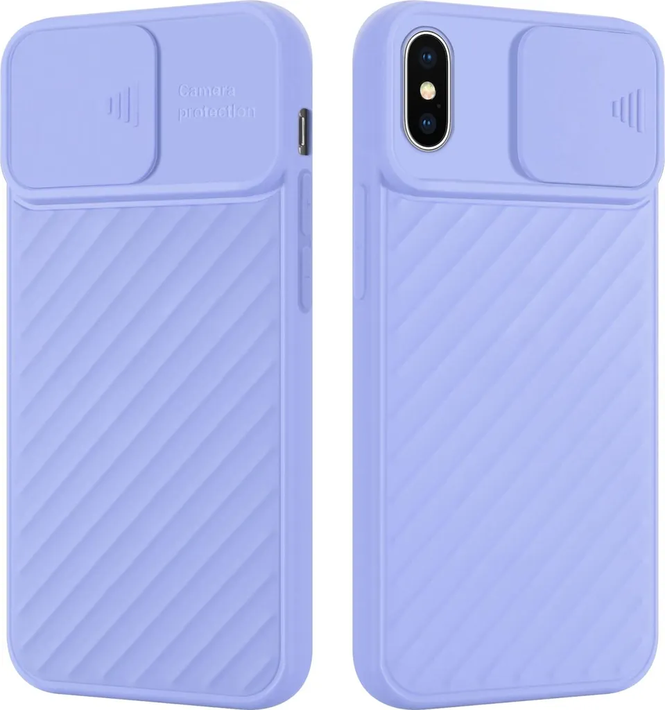 Cover iPhone XS Cadorabo Viola Protezione Camera TPU Silicone