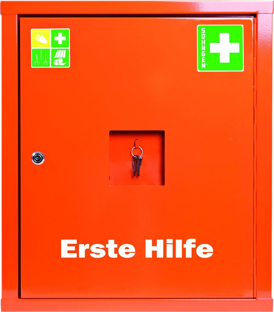 Verbandschrank EUROSAFE orange Füllung Standard DIN 13169 | Packung (1 Stück)