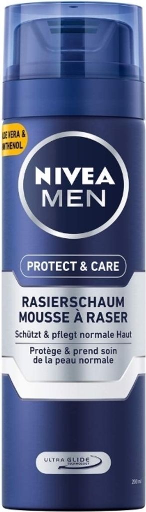 NIVEA Protect & Care, Rasier-Mousse, Männer, Universal, 200 ml, Nährend, Weichmachend, Verstärkung, Aqua, Isobutane, Triethanolamine, Laureth-23...