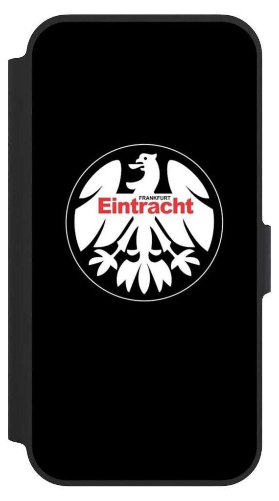NIVOCASE Klapphülle für Apple iPhone 13 Pro Handyhülle aus Kunst Leder NIVOflip schwarz Eintracht Frankfurt Offizielles Lizenzprodukt SGE