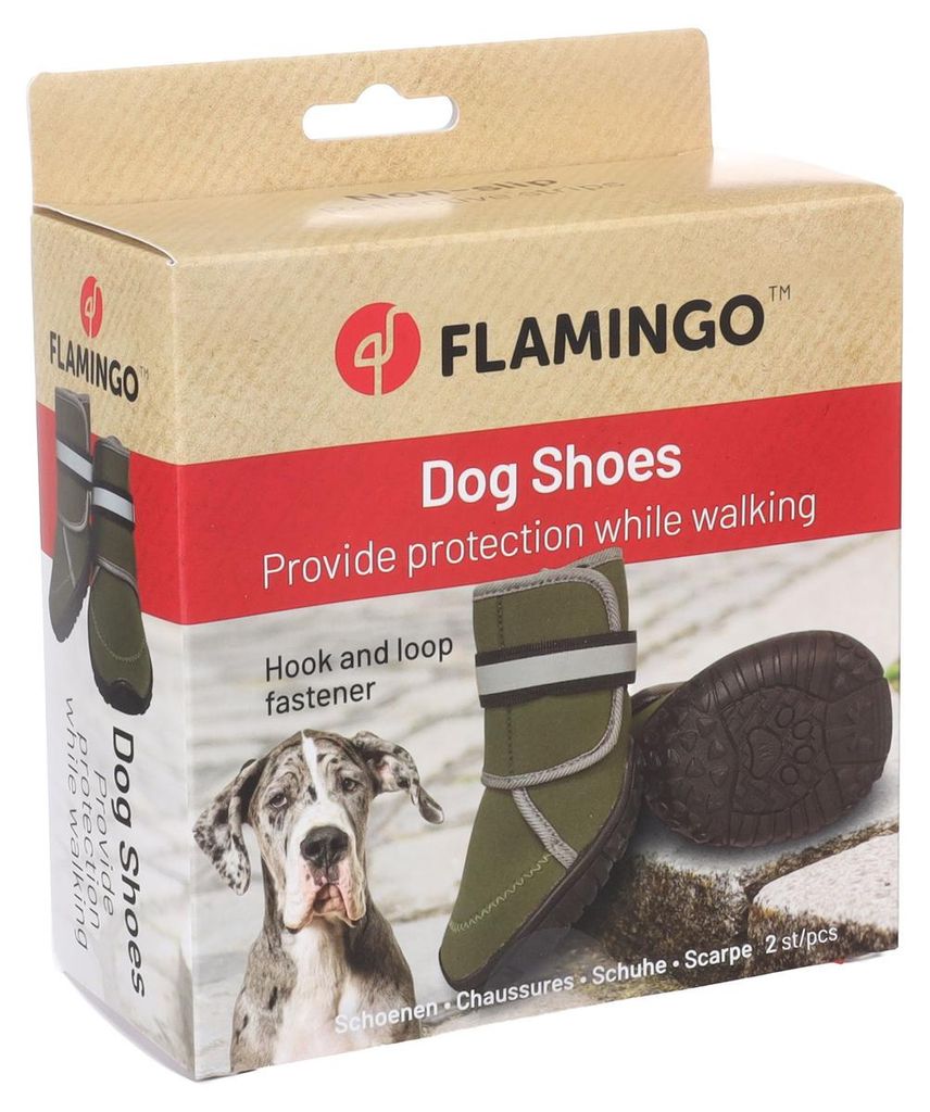 Flamingo Hundeschuhe Kajan grün - 2 Stück, Größe: XXL