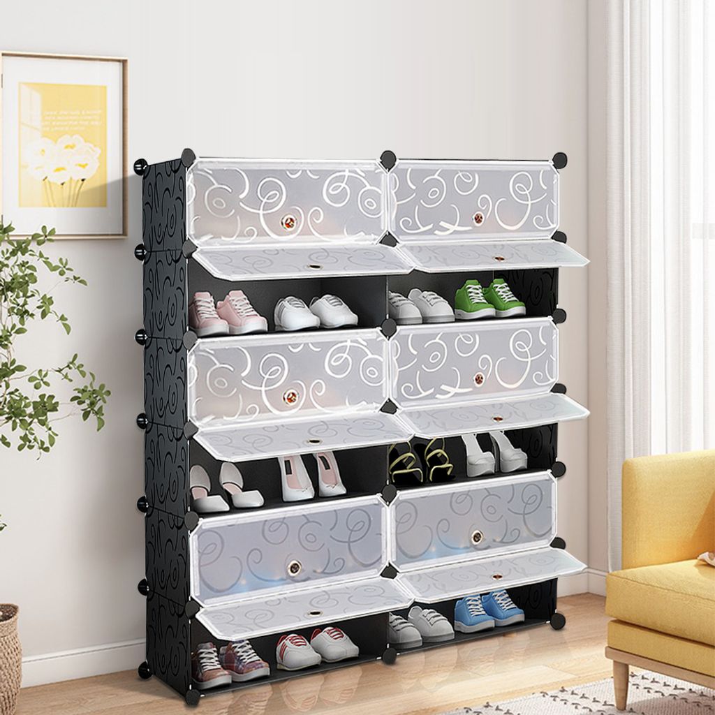 Schuhschrank mit 12 Fächern,Schuhregal groß, Steckregal Produktbild 