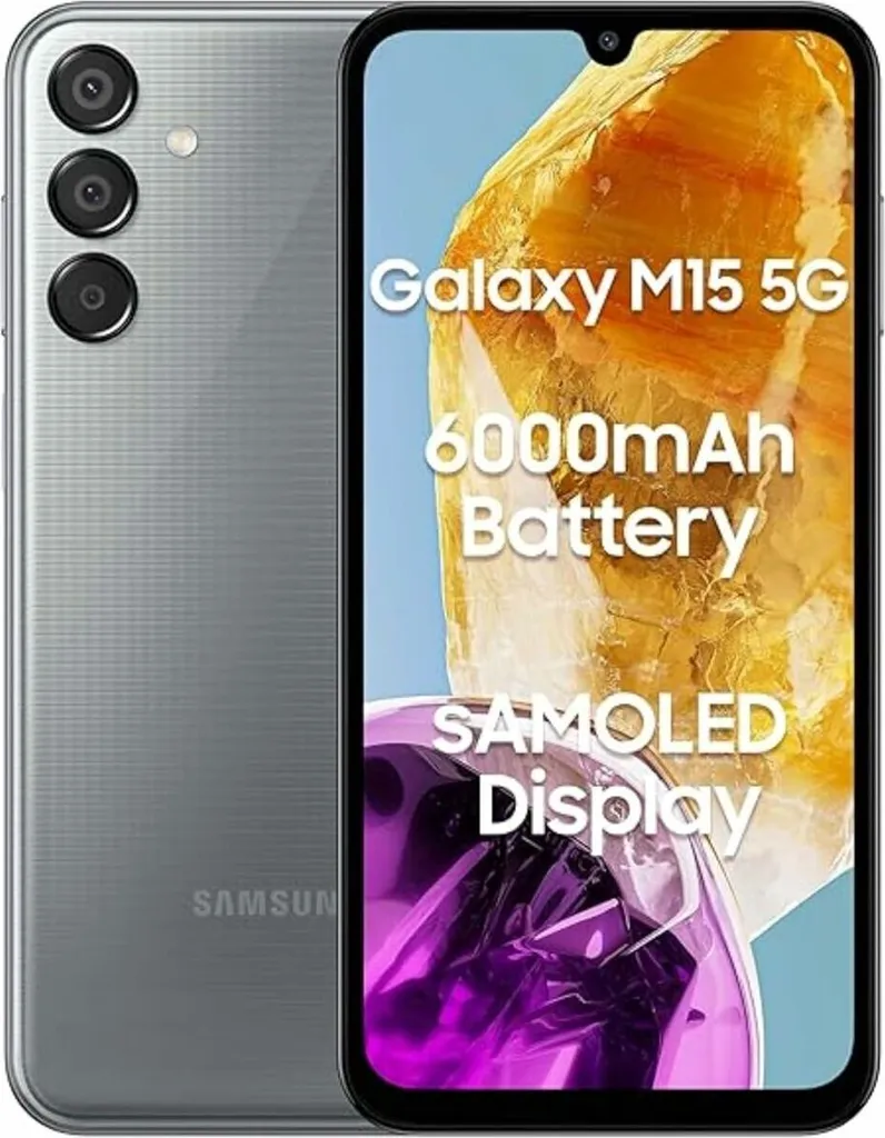 Téléphone Portable Samsung Galaxy M15 5G 128Go avec Double Emplacement SIM