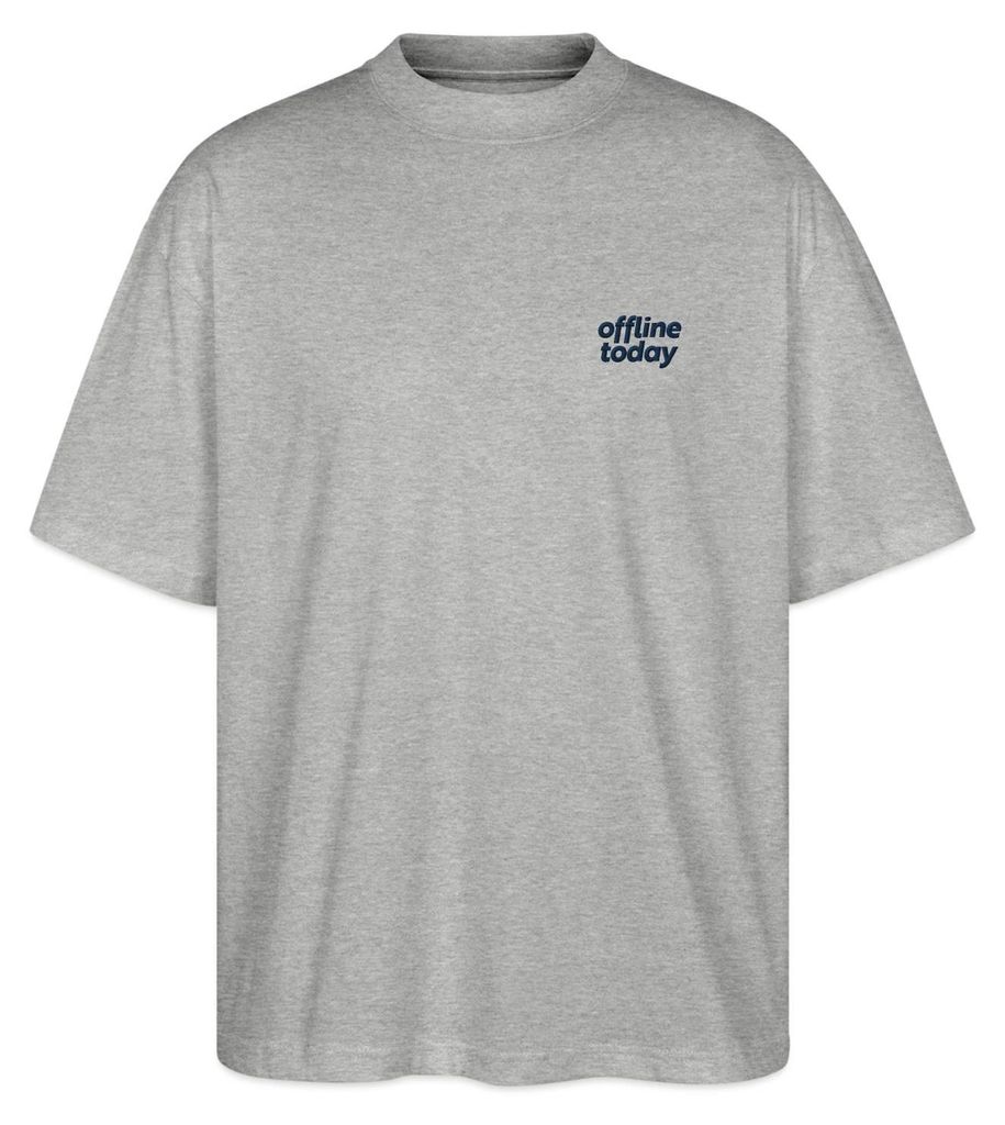 Spreadshirt Stickmotiv Offline Today Heute Offline Oversize Uni T-Shirt, M, Grau meliert